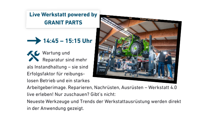 Live Werkstatt powered by GRANIT PARTS