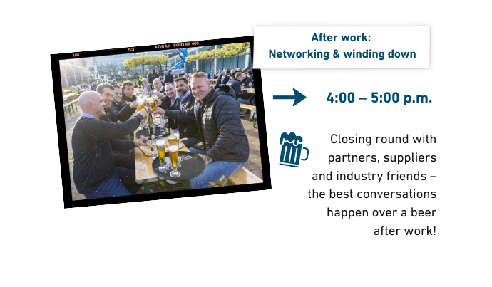 After work: networking & winding down 