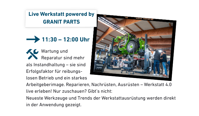 Live Werkstatt powered by GRANIT PARTS