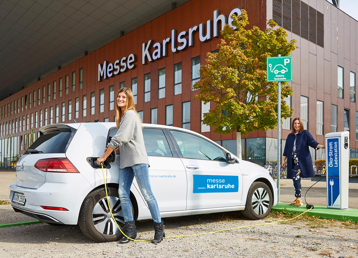„e-Ladestation“ für Elektrofahrzeuge am Standort Messe Karlsruhe 